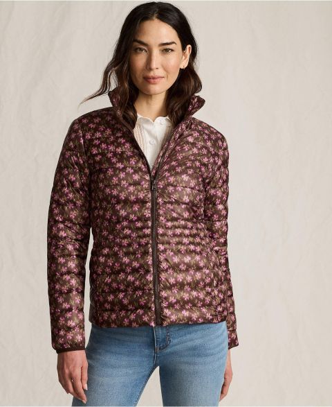 Женские куртки Lands' End Women's Petite Wanderweight Packable Print Down Jacket