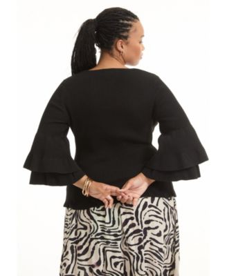 Women's June + Vie Ruffled Long-Sleeve Sweater