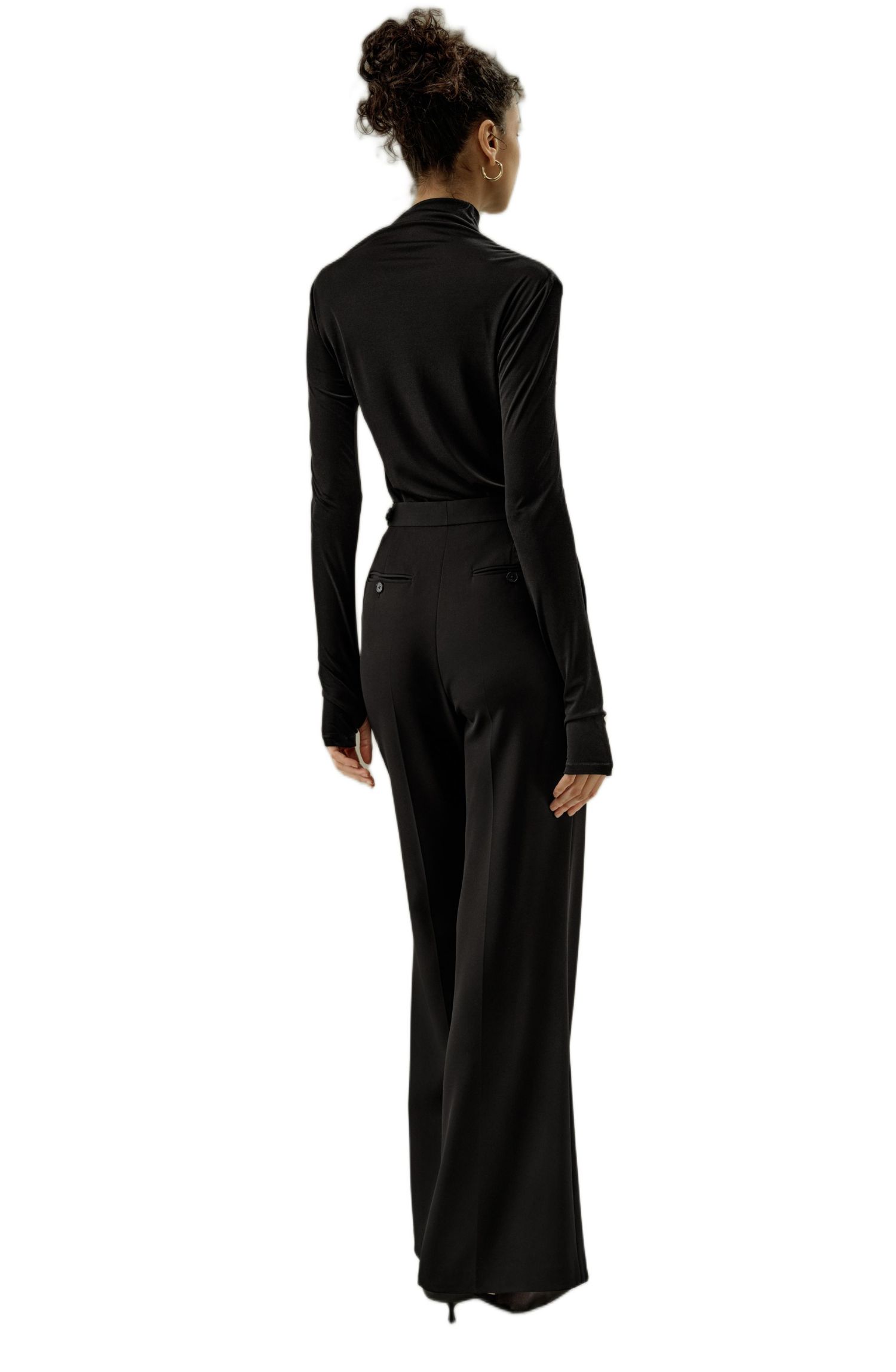 Women's Silk Jersey Slim Fitted Long Sleeve Top
