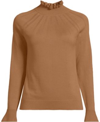 Women's Cotton Pointelle Turtleneck Sweater