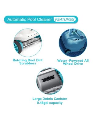700 Gal Per Hour Above Ground Pool Cleaner Robot Vacuum w/ 21 Ft Hose