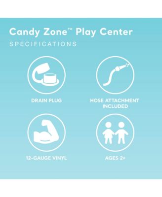 9ft x 6ft x 51in Kids Inflatable Candy Zone Play Center Pool w/ Waterslide