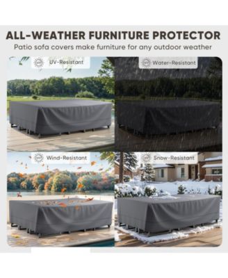 High-Quality 600D Oxford Fabric Outdoor Furniture Cover With Handles And Storage Bag Gray/Brown and Beige