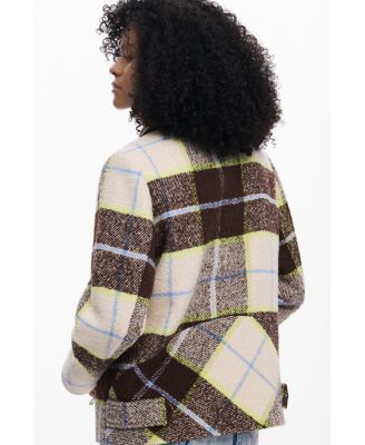 Women's Checked short double-breasted coat