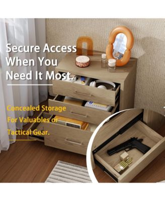 5 Drawers Nightstand with 2 Hidden Drawers,Bedside table,Chest of Drawers