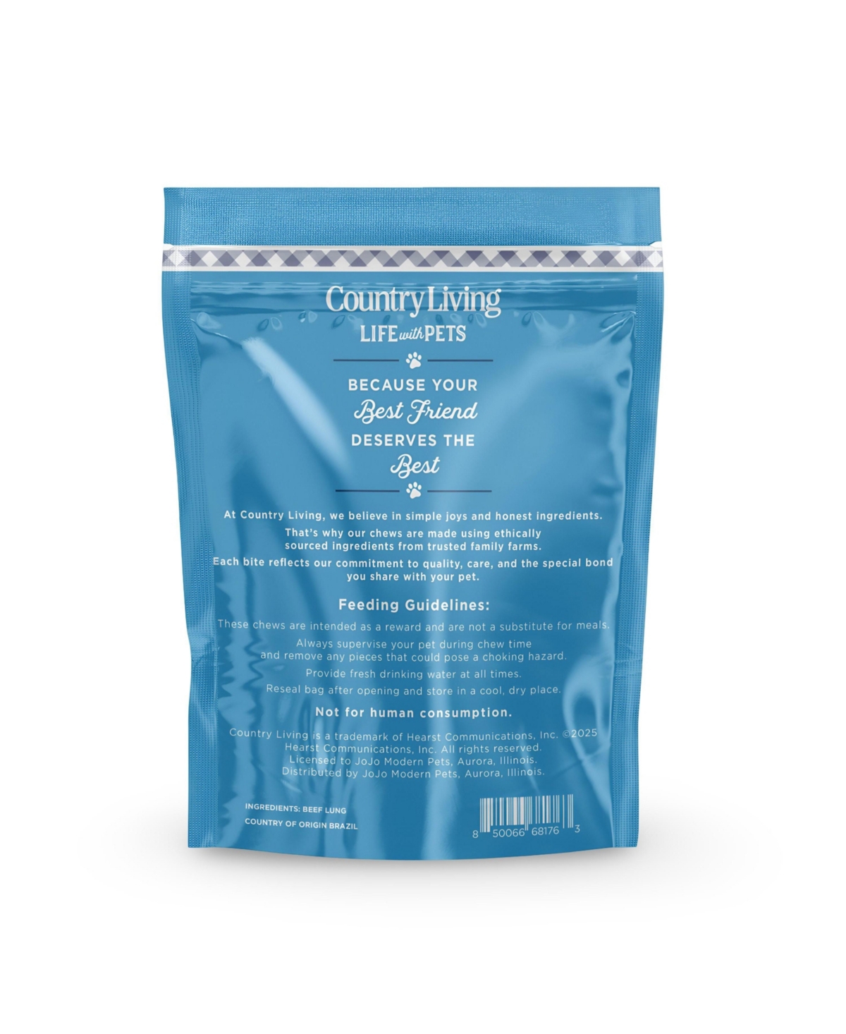 Country Living 4"-6" Beef Lung Slices Dog Treats – 8oz Bag – 100% Natural