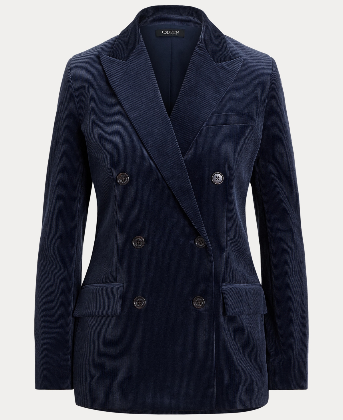 Ralph Lauren Women's Double-breasted Corduroy Blazer In Blue