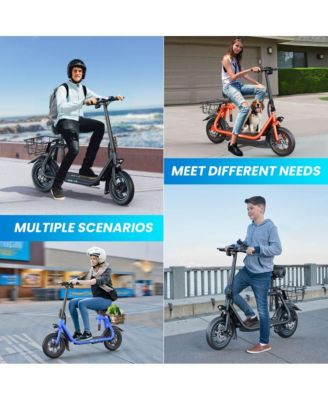 450W Electric Scooter for Unisex Adults: 265LBS MaxLoad, 22 Miles Range, 15.5MPH Top Speed, 3 Modes, Adjustable Seat, LCD Display