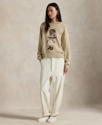 Women's Bear Intarsia-Knit Rollneck Sweater