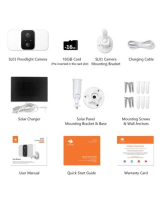 Z-EGDE Wireless Floodlight 1080P Security Camera with Solar Panel and 16GB TF Card