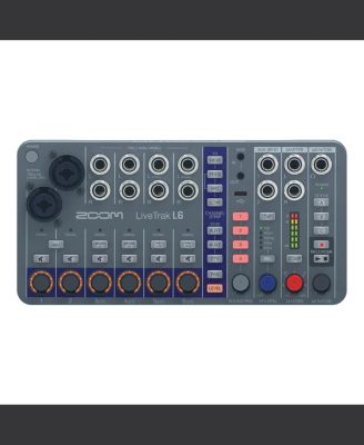 LiveTrak L6 10-Track Compact and Portable Digital Mixer/Recorder, Bundle with PodMic Microphone, TAPH100 Monitor Headphones, 25' Microphone Cable