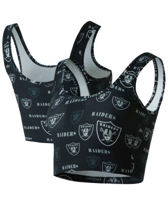 Concepts Sport - Women's Black Las Vegas Raiders Mosaic Allover Print Bralette