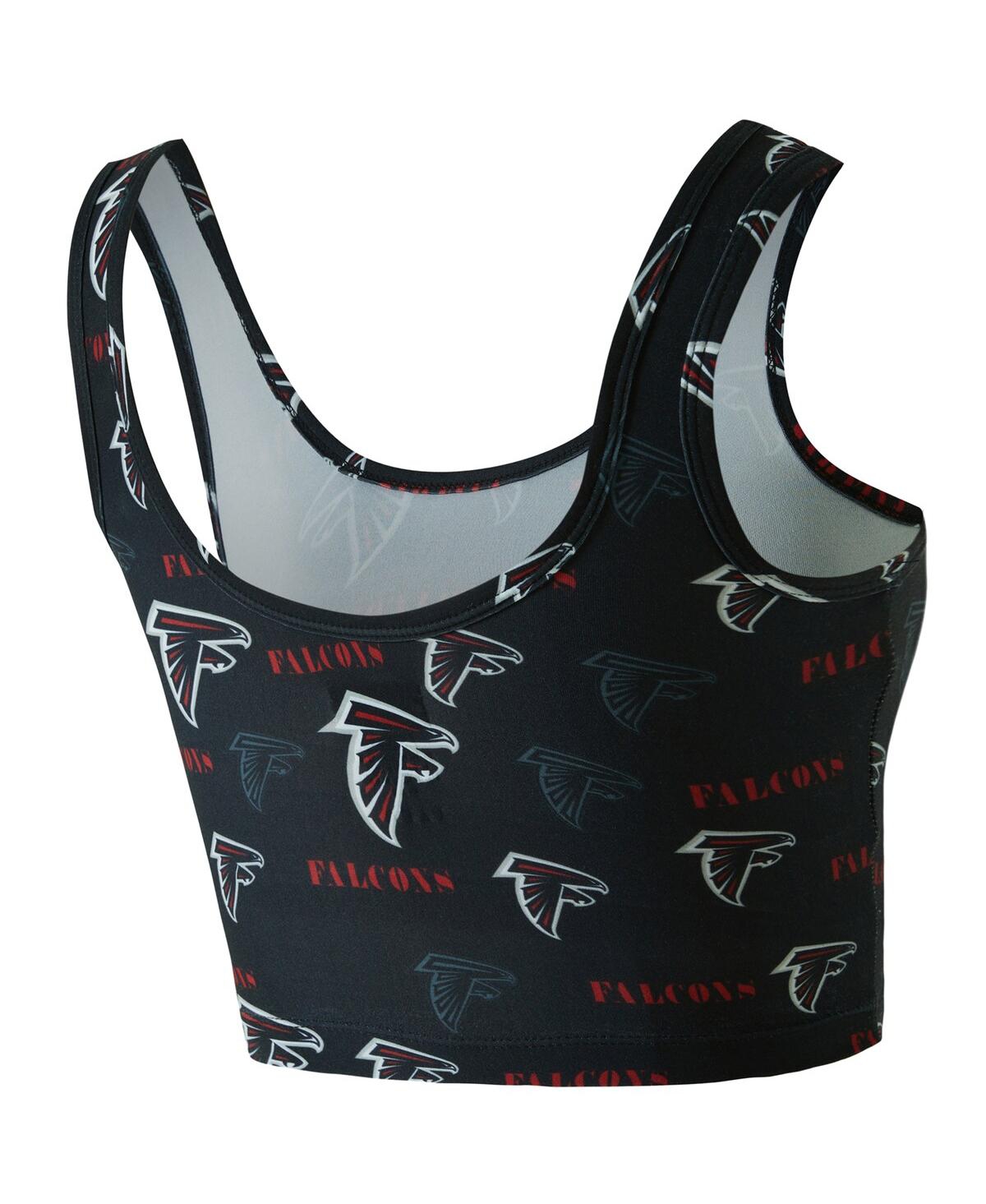 Concepts Sport Women's Black Atlanta Falcons Mosaic Allover Print Bralette In Black