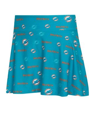 Women's Aqua Miami Dolphins Mosaic Allover Print Skort