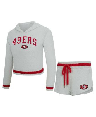 Concepts Sport - Women's Gray San Francisco 49ers Whitley Long Sleeve Hoodie Top Shorts Set