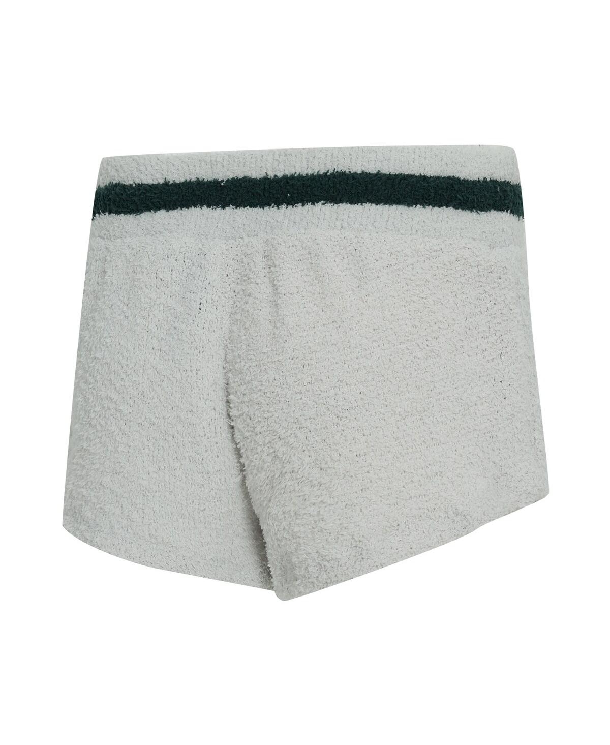 Concepts Sport Women's Gray Green Bay Packers Whitley Long Sleeve Hoodie Top Shorts Set In Gray