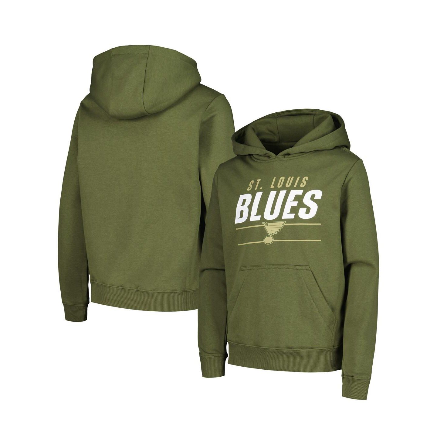 Детское худи LevelWear Olive St. Louis Blues Podium Fleece Pullover — фото 1