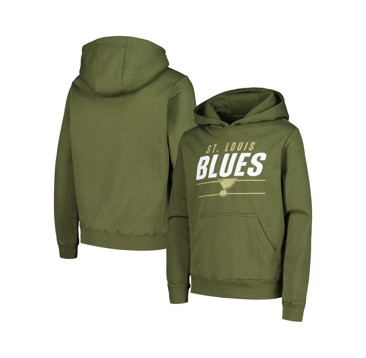 Big Boys and Girls Olive St. Louis Blues Podium Fleece Pullover Hoodie