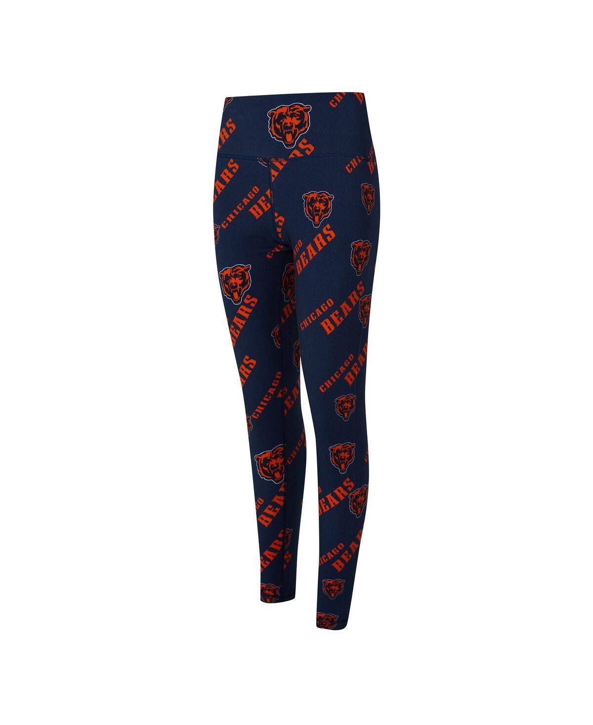 Concepts Sport Women's Navy Chicago Bears Mosaic Allover Print Leggings In Blue