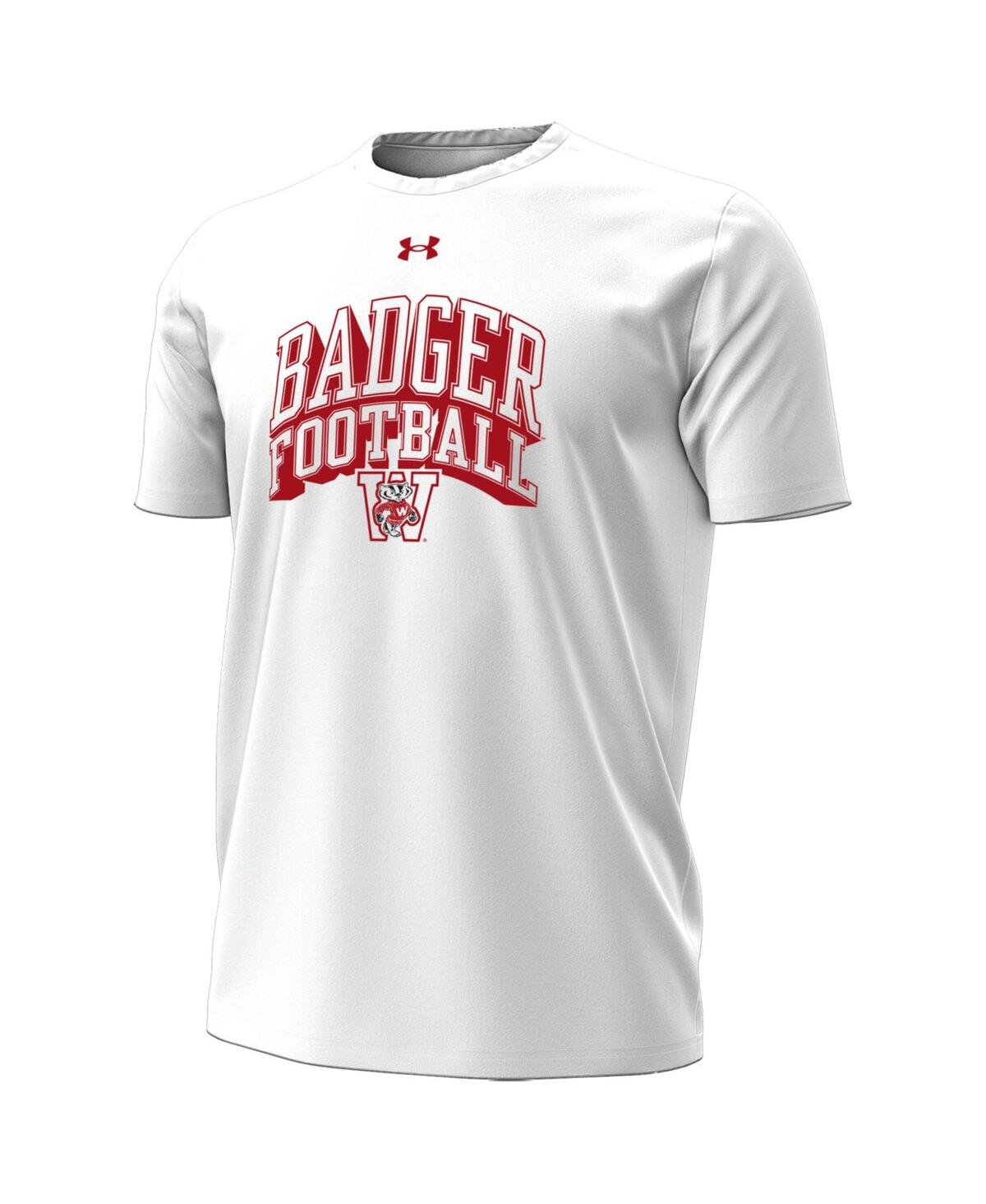 Under Armour Men's White Wisconsin Badgers Throwback Performance T-shirt In White