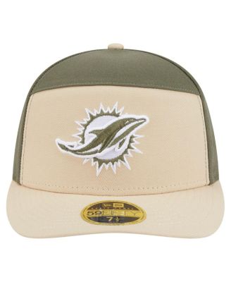 Men's Light Beige/Olive Miami Dolphins Two-Tone Color Pack Split Panel 59FIFTY Fitted Hat