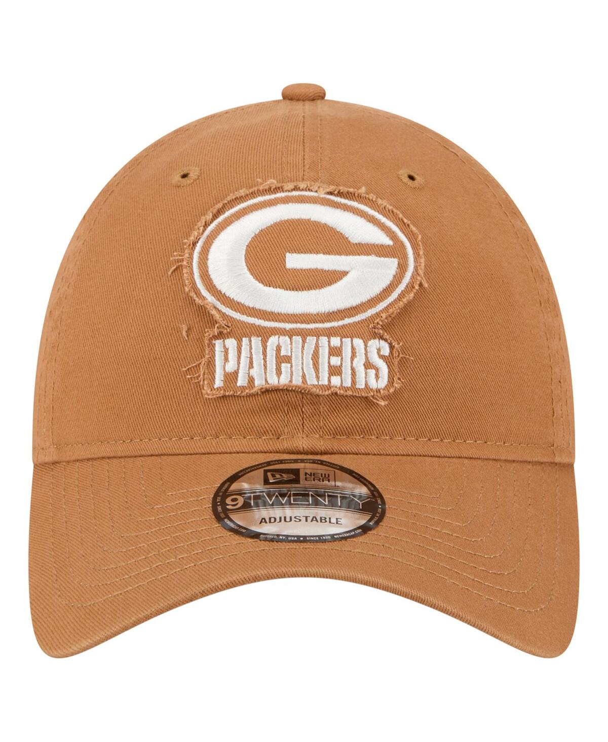 New Era Men's Brown Green Bay Packers Stamp 9twenty Adjustable Hat In Brown