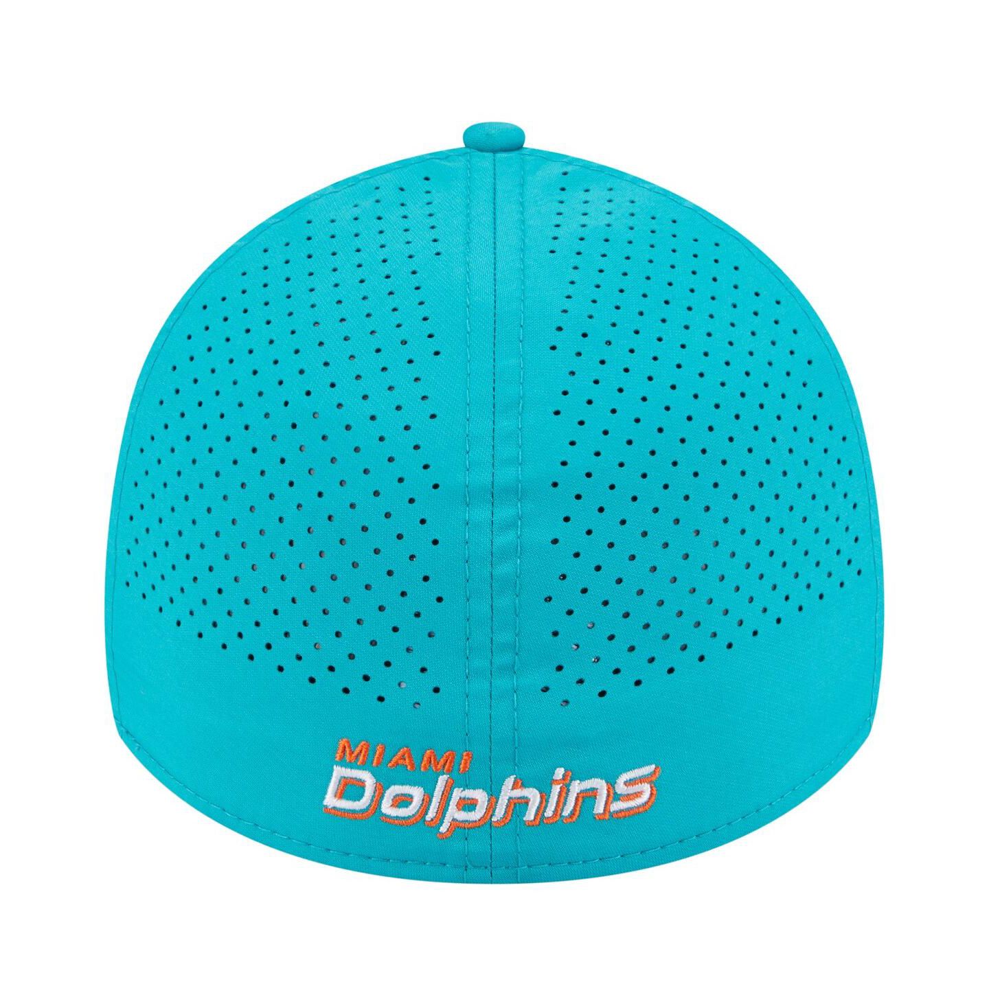Мужская кепка New Era Aqua Miami Dolphins Perforated 39THIRTY Flex Hat — фото 2