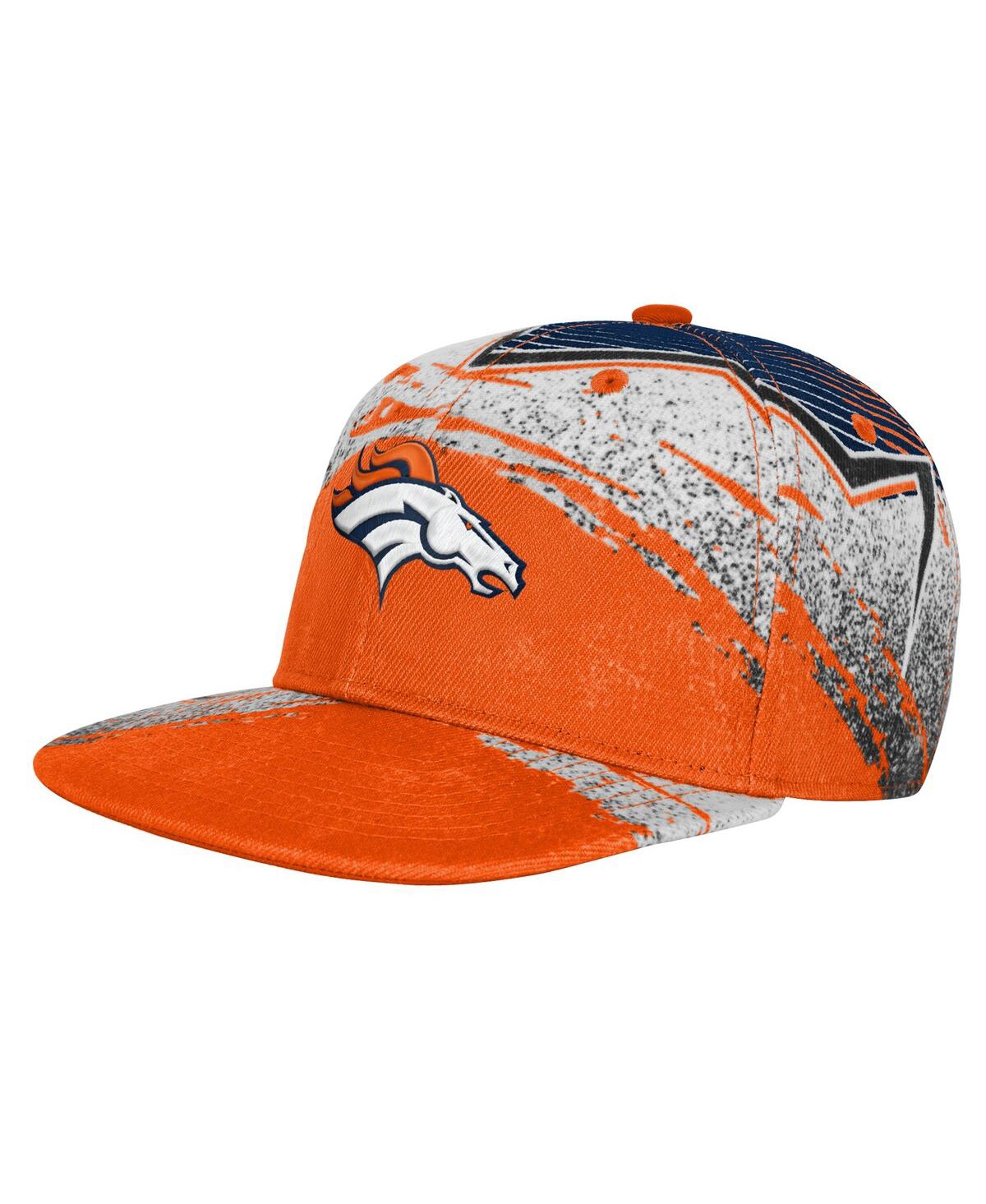 Outerstuff Big Boys And Girls Orange Denver Broncos Make Noise Adjustable Hat In Orange