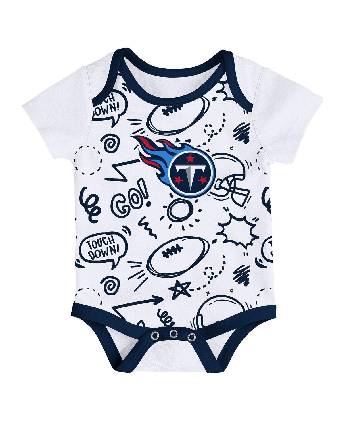 Outerstuff Baby Boys And Girls 3-piece Tennessee Titans All Day Play Bodysuit Set In Multi