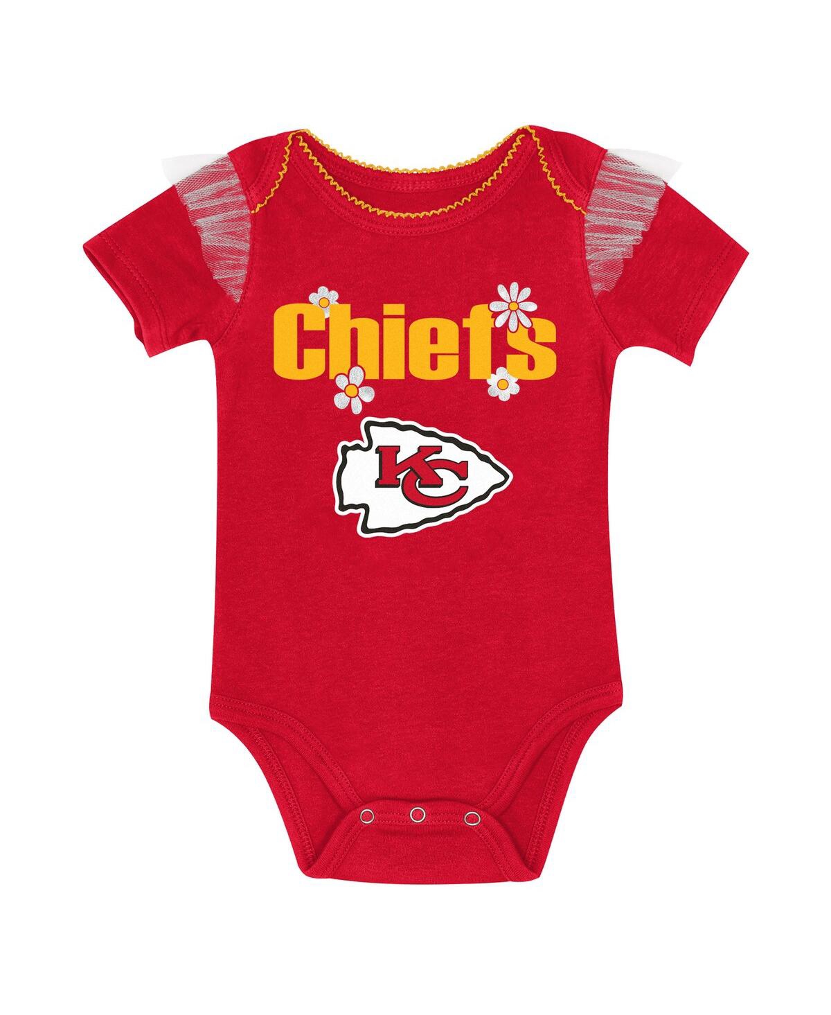 Outerstuff Baby Girls Kansas City Chiefs My Team Rocks Bodysuit And Skirt Set In Red