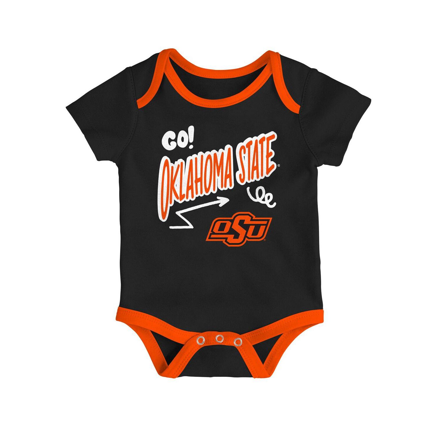 Baby Boys and Girls 3-Pack Oklahoma State Cowboys All Day Play Bodysuit Set