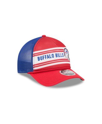 Men's Red Buffalo Bills Linear A-Frame 9FORTY Adjustable Hat