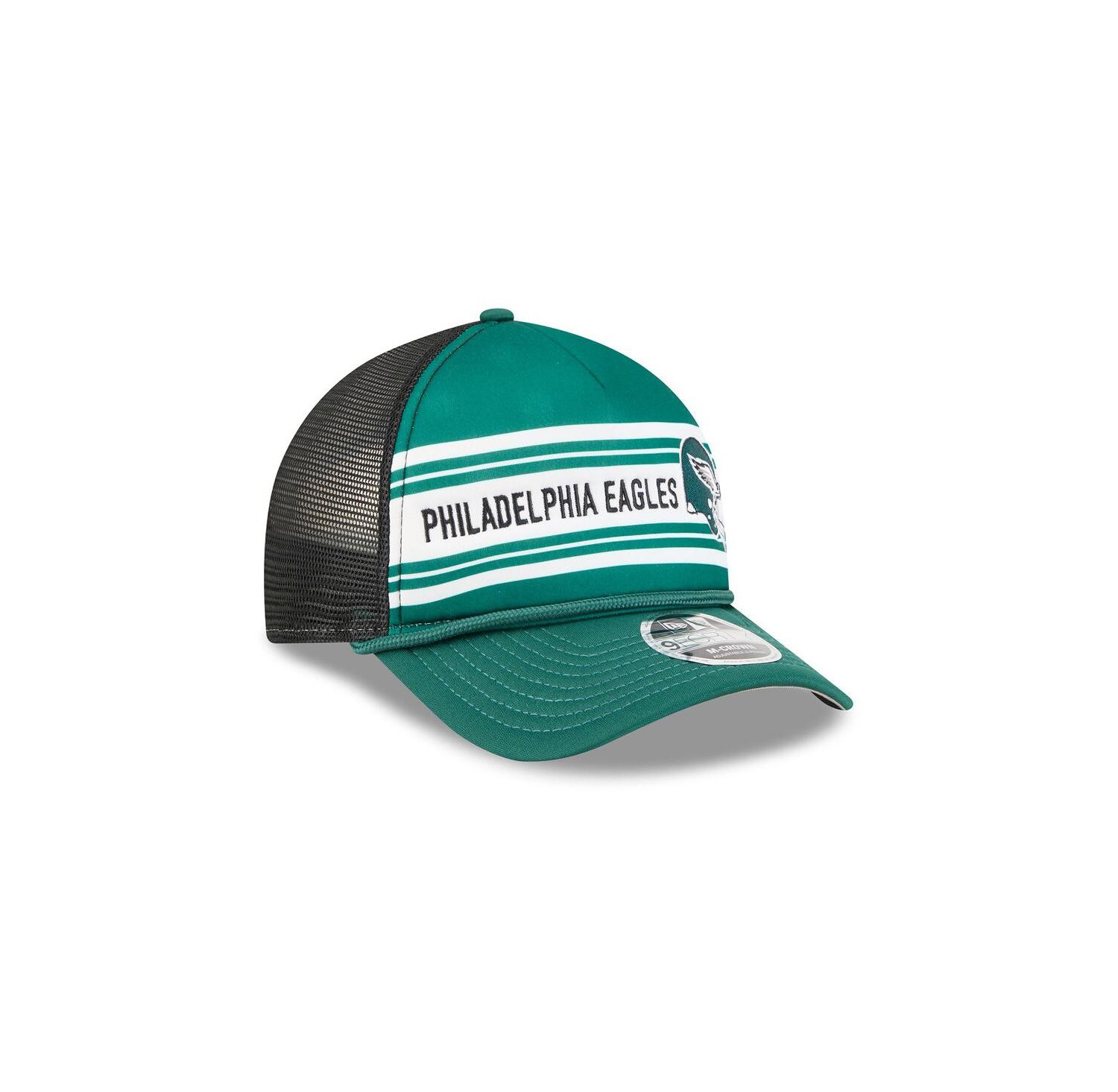 Men's Green Philadelphia Eagles Linear A-Frame 9FORTY Adjustable Hat