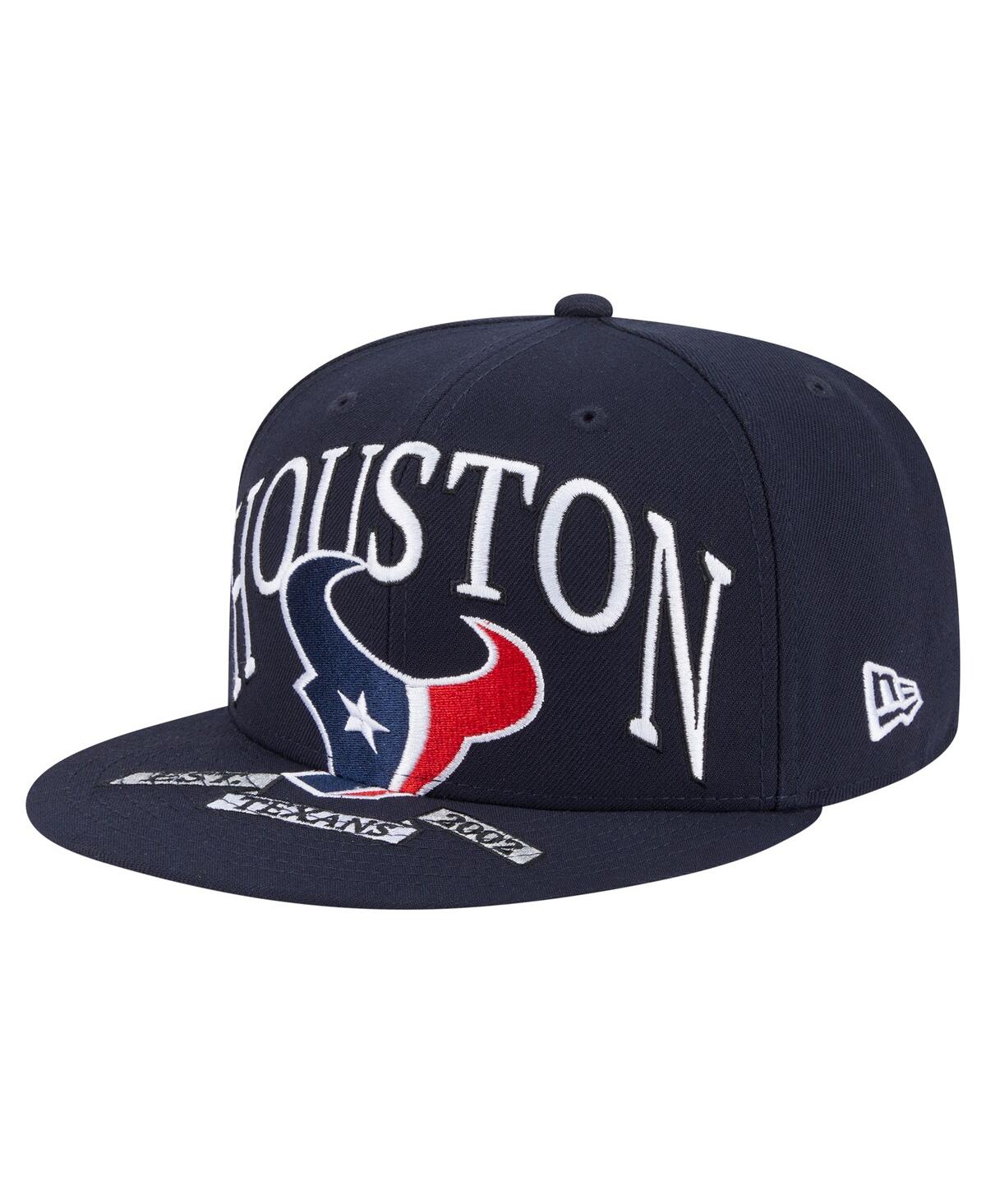New Era Men's Navy Houston Texans Oversized 59fifty Fitted Hat In Blue