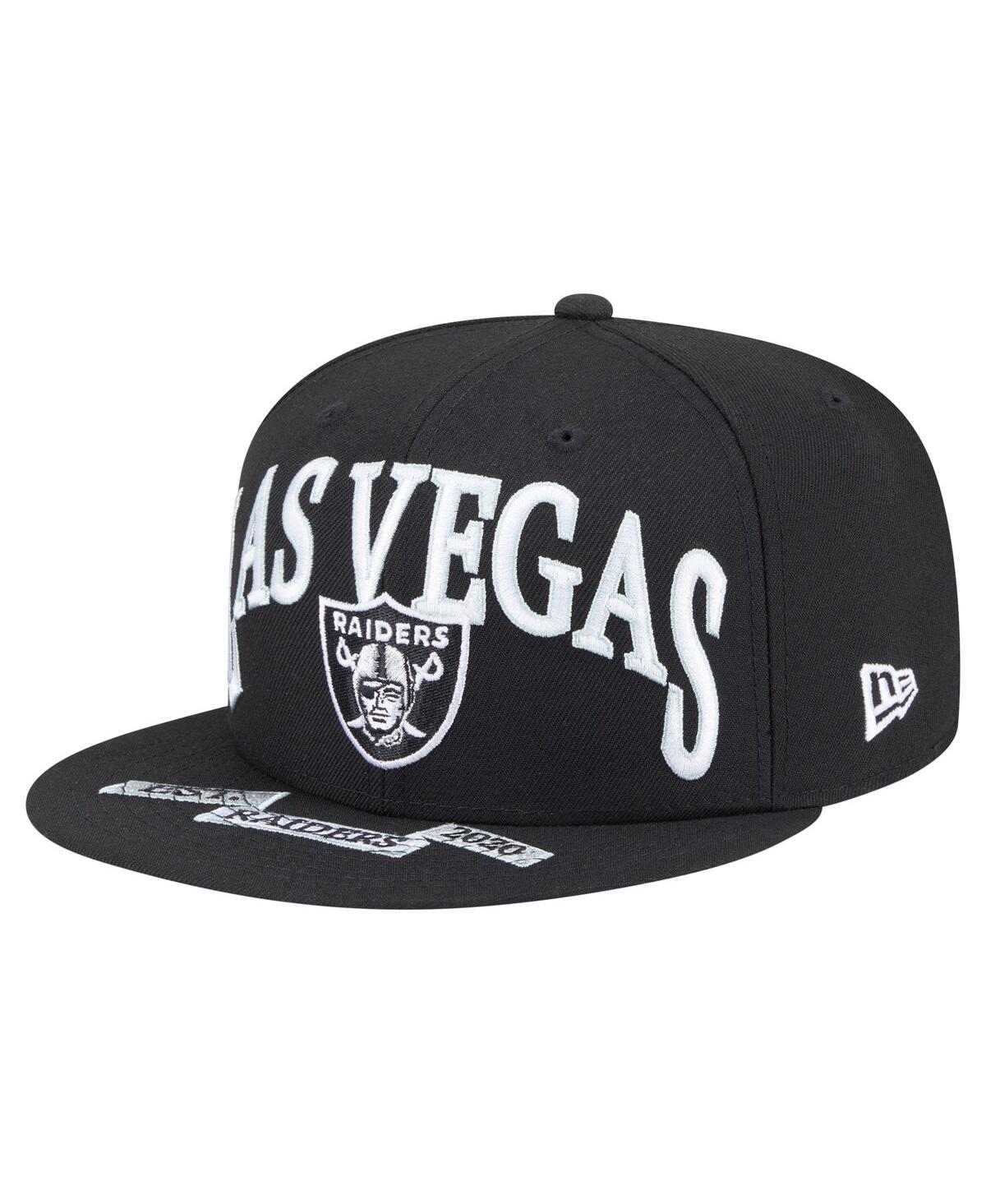 New Era Men's Black Las Vegas Raiders Oversized 59fifty Fitted Hat In Black