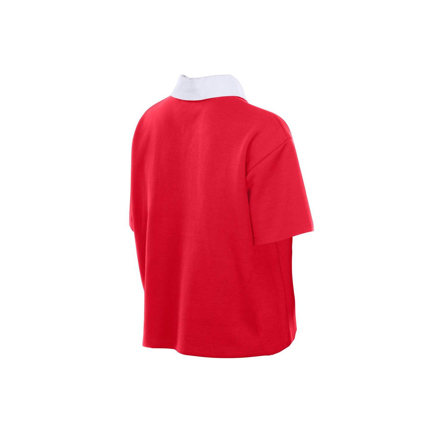 Women's Red Kansas City Chiefs Throwback Boxy Cropped Polo Shirt