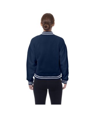 Women's Navy Dallas Cowboys Throwback Fleece Full-Snap Jacket