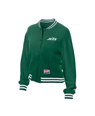 Women's Kelly Green New York Jets Throwback Fleece Full-Snap Jacket