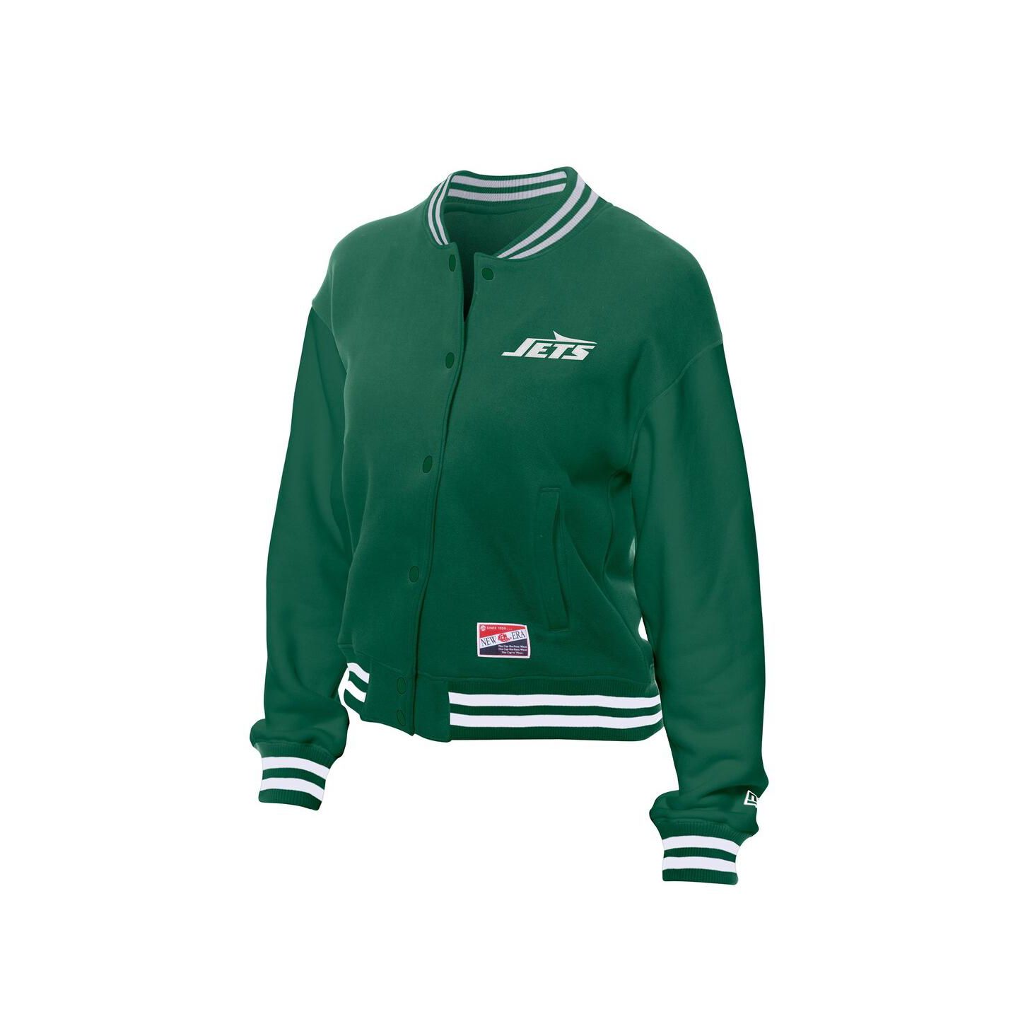 Женская куртка New Era Kelly Green New York Jets Throwback Fleece Full-Snap — фото 5