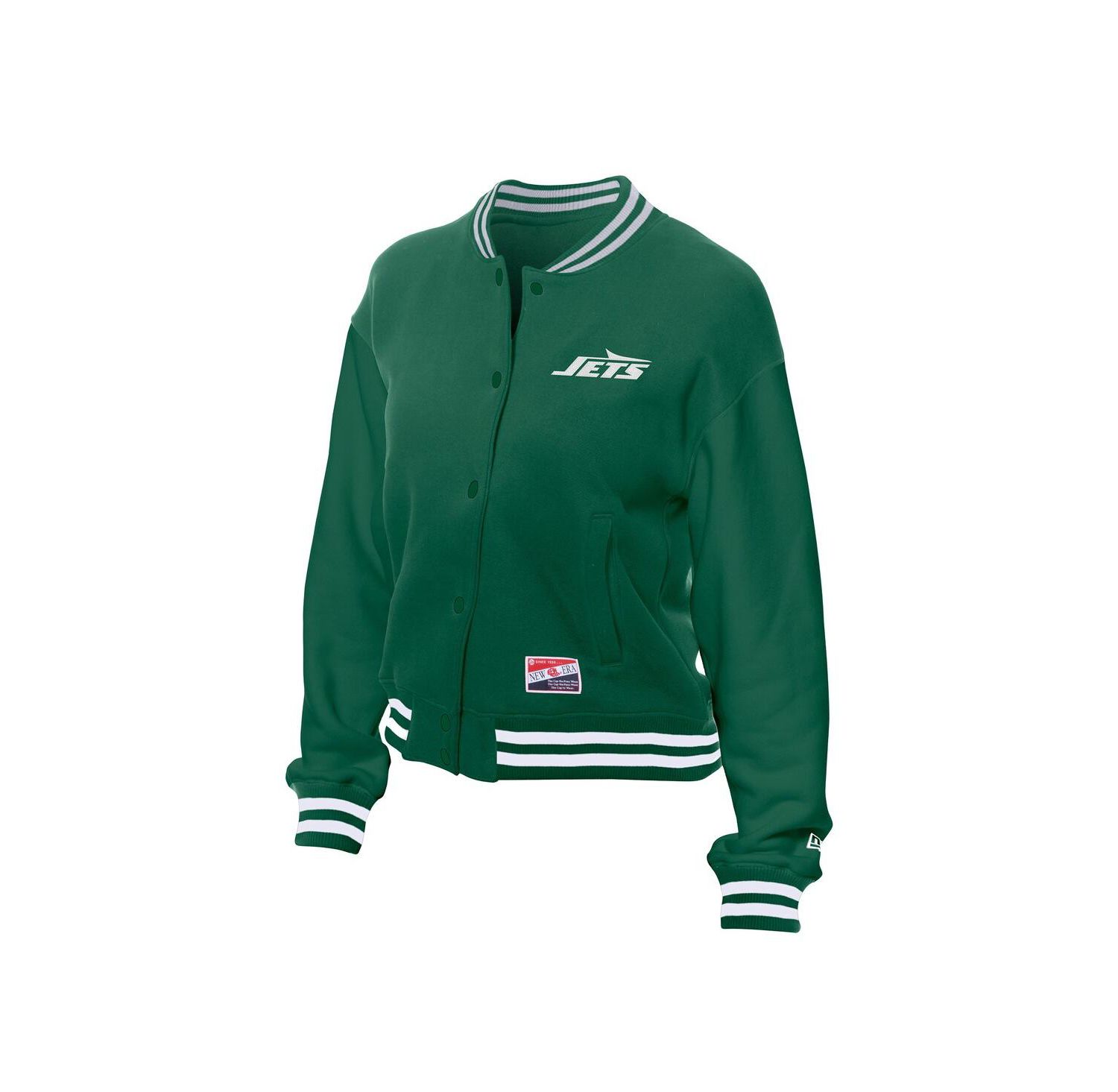 Women's Kelly Green New York Jets Throwback Fleece Full-Snap Jacket