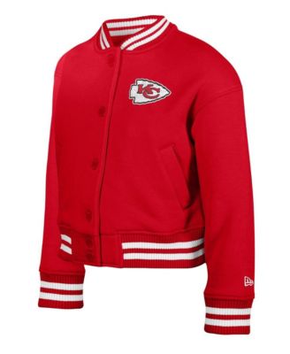 Big Boys and Girls Red Kansas City Chiefs Chenille Applique Fleece Full-Snap Jacket