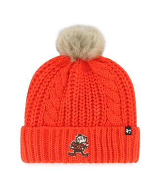 '47 Brand - Women's Orange Cleveland Browns Meeko Cuffed Knit Hat with Pom