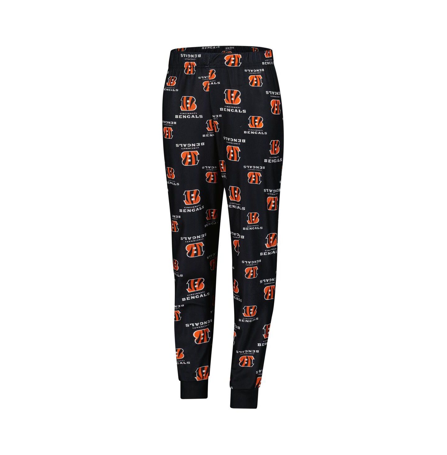 Детские пижамы Outerstuff Big Boys and Girls 2-Piece Black Cincinnati Bengals All-Over-Print Long Sleeve T-Shirt and Pants Sleep Set — фото 3