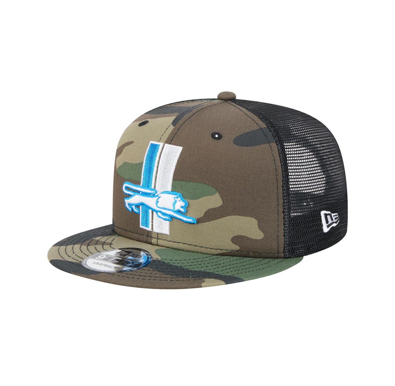 Men's Camo Detroit Lions Alternate Logo Main Trucker 9FIFTY Snapback Hat