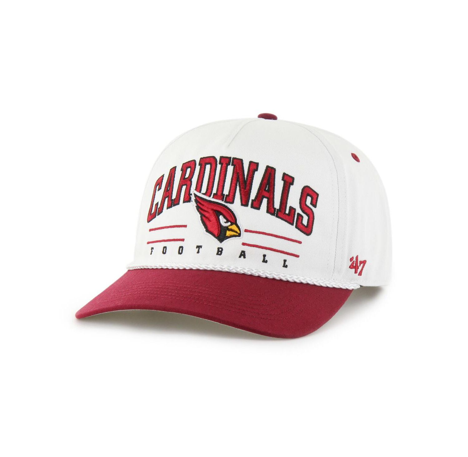 Men's White/Cardinal Arizona Cardinals Roscoe Two-Toned Hitch Adjustable Hat