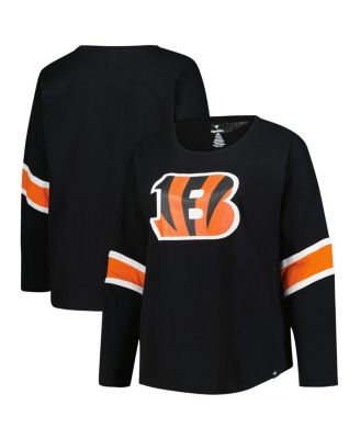 Fanatics - Women's Black Cincinnati Bengals Plus Size Redzone 3/4-Sleeve Scoop Neck T-Shirt