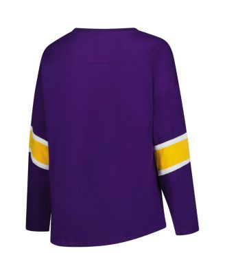 Women's Purple Minnesota Vikings Plus Size Redzone 3/4-Sleeve Scoop Neck T-Shirt
