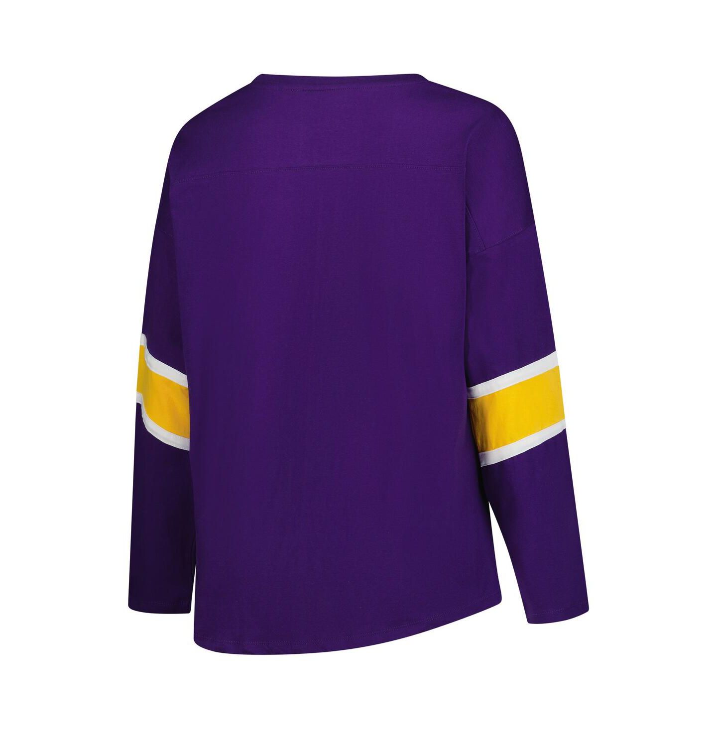 Женская футболка Fanatics Purple Minnesota Vikings Plus Size Redzone 3/4-Sleeve Scoop Neck — фото 2