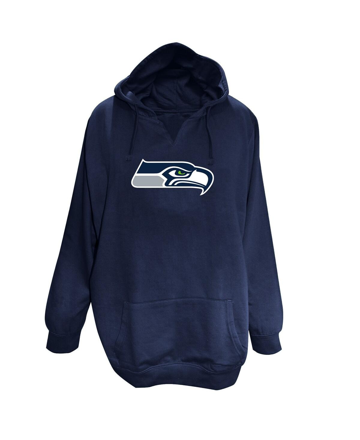 Fanatics Women's College Navy Seattle Seahawks Plus Size V-neck Pullover Hoodie In Blue