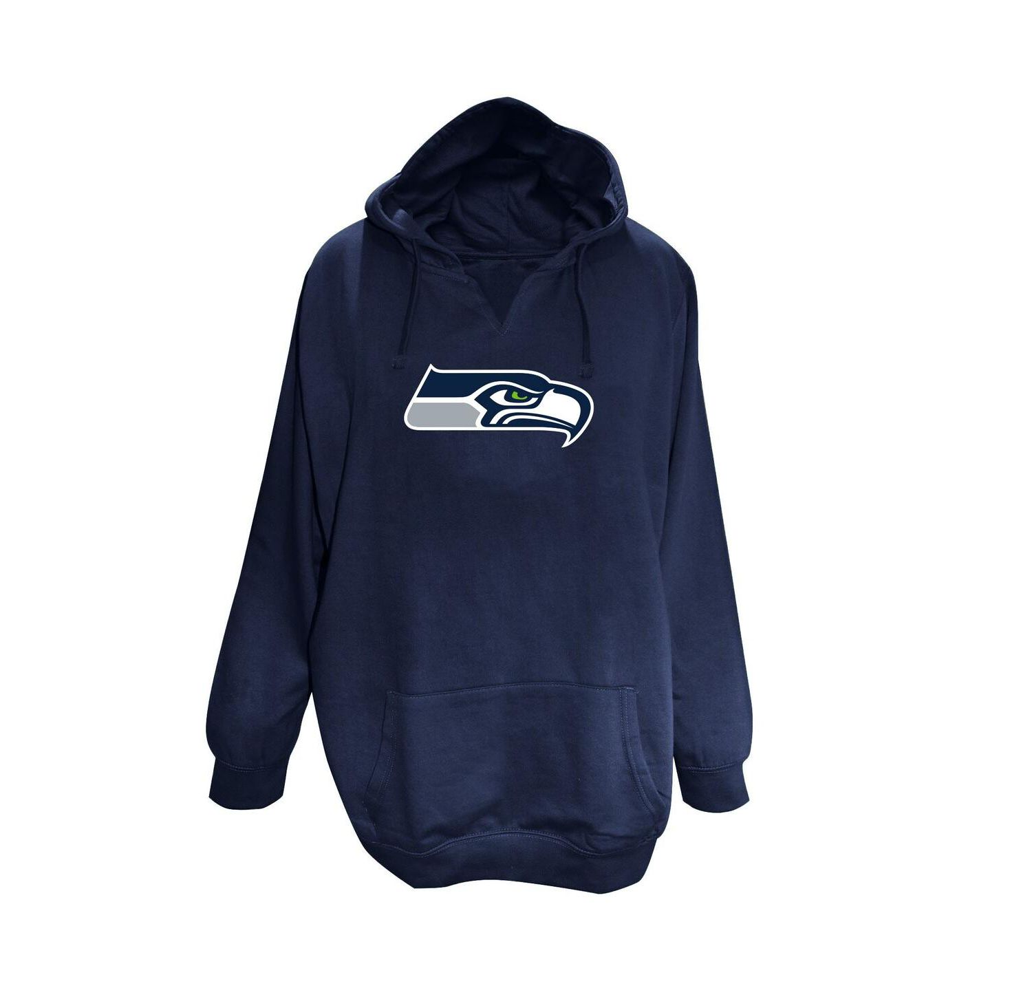 Women's College Navy Seattle Seahawks Plus Size V-Neck Pullover Hoodie
